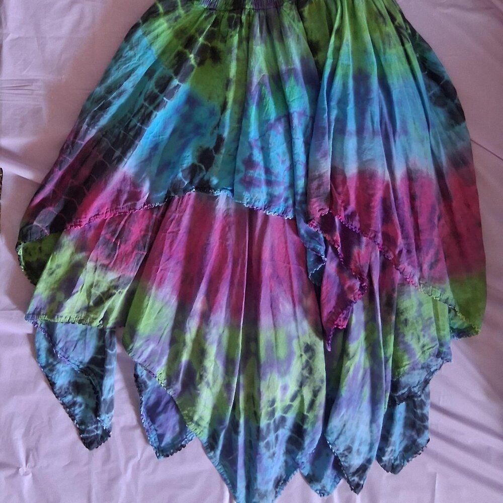Handmade and dyed in India Bohemian Dress, M, Multicolor